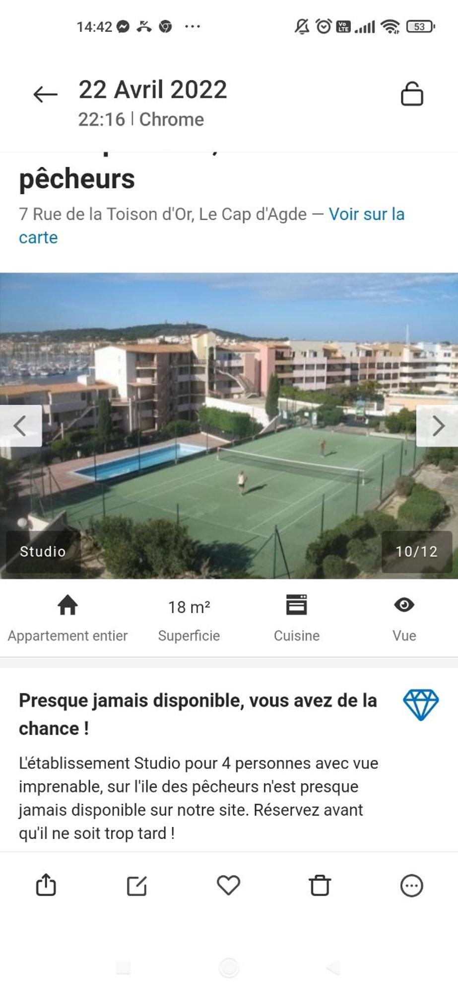 Studio Cabine Ile Des Pecheurs Cap D'Agde Tennis Exteriér fotografie